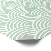 Abstrakte Wave Arches legen grüne Linien an Poster (Ecke)