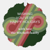 Abstrakte Wave Art Muster für benutzerdefinierte R Ornament Karte (Rückseite)