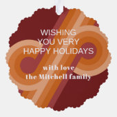 Abstrakte Wave Art Muster für benutzerdefinierte R Ornament Karte (Rückseite)