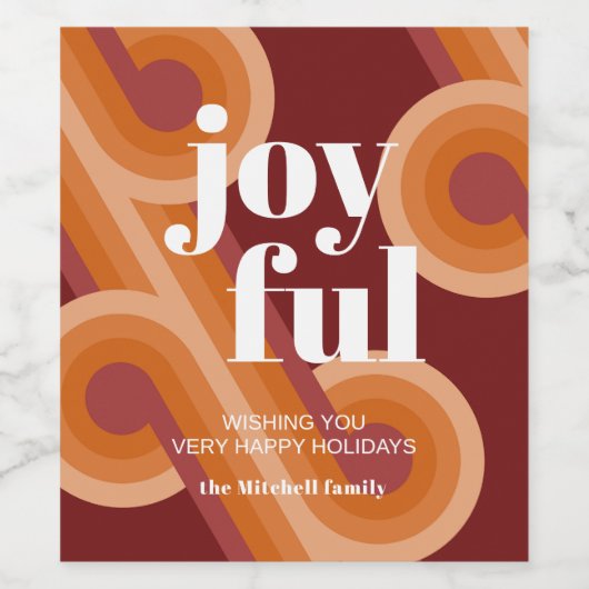 Abstrakte Wave Art Muster für benutzerdefinierte R Weinetikett (Einzelnes Label)