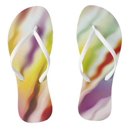 Abstrakte Wave Flow Flip Flops Badesandalen (Fußbett)