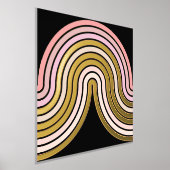 Abstrakte Wave Lines  Blush Pink Art Muster Gold Foliendrucke (Ablage )