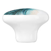 Abstrakte Wave Painting-Keramik Keramikknauf (Seitenansicht)