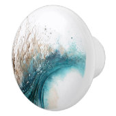 Abstrakte Wave Painting-Keramik Keramikknauf (Rechts)