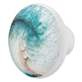 Abstrakte Wave Painting-Keramik Keramikknauf (Rechts)