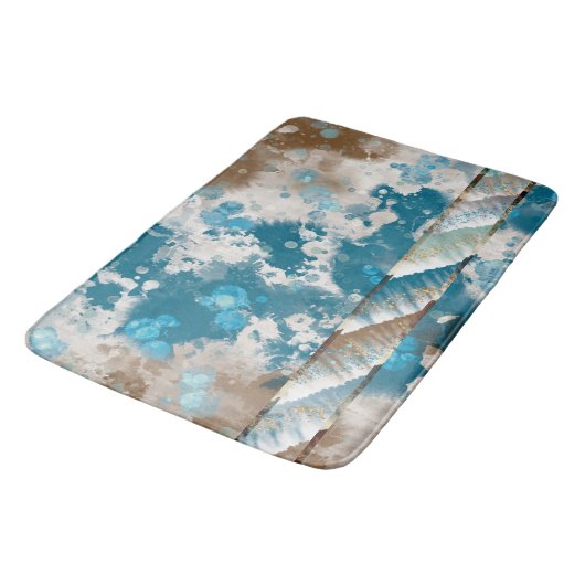 Abstrakte Wave Swirl-Grenze Badematte (Schrägansicht)