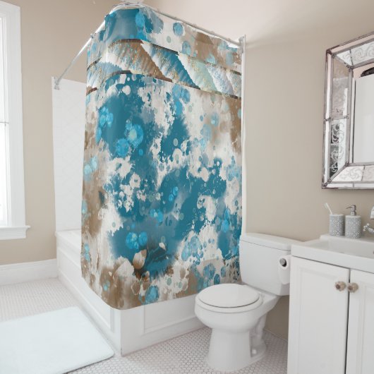 Abstrakte Wave Swirl-Grenze Duschvorhang (Beispiel)