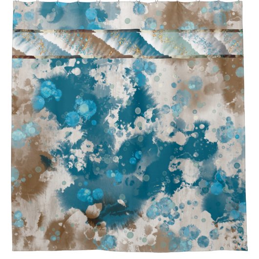 Abstrakte Wave Swirl-Grenze Duschvorhang (Vorderseite)