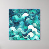 Abstrakte Wave Wall Art Large Canvas Print Leinwanddruck (Vorderseite)