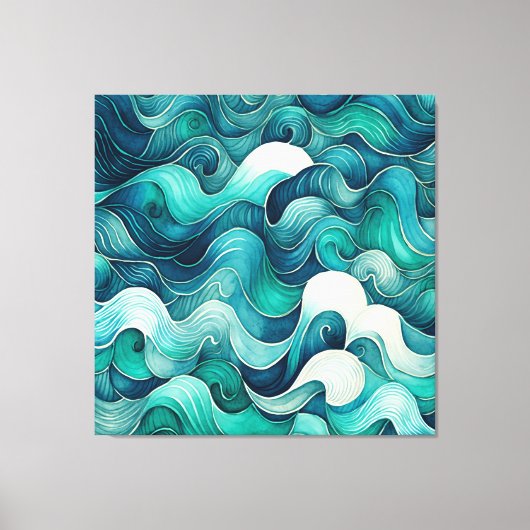 Abstrakte Wave Wall Art Large Canvas Print Leinwanddruck (Vorderseite)