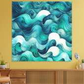 Abstrakte Wave Wall Art Large Canvas Print Leinwanddruck (Insitu (Wohnzimmer))