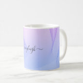 Abstrakte Wavelines Pink Blue Kaffee Tasse (VorderseiteRechts)