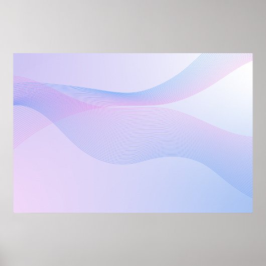 Abstrakte Wavelines Pink Blue Poster (Vorne)