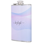 Abstrakte Wavelines Rosa Blauer Kolben Flachmann (Links)