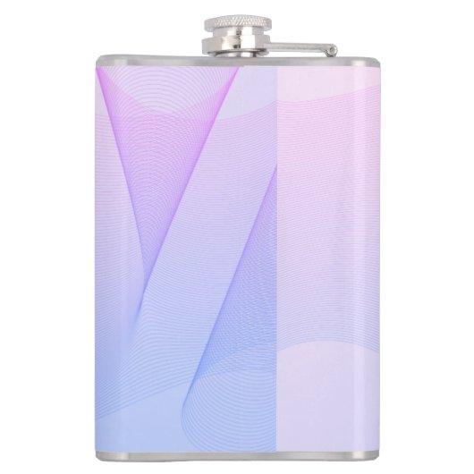 Abstrakte Wavelines Rosa Blauer Kolben Flachmann (Rückseite)