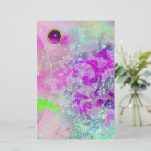 ABSTRAKTE WAVES Aquamarin blau, rosa Lila Edelstei Briefpapier (Stehend Vorderseite)