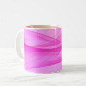 Abstrakte Waves auf rosa Keramik Tasse (Vorderseite Links)