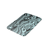 Abstrakte Waves Black Blue Bath Mat - Benutzerdefi Badematte (Schrägansicht)