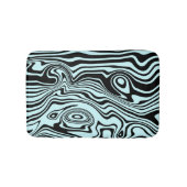 Abstrakte Waves Black Blue Bath Mat - Benutzerdefi Badematte (Vorderseite)