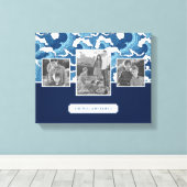 Abstrakte Waves | Family Fotos & Text| Monogramm Leinwanddruck (Insitu (Holzboden))