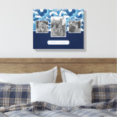 Abstrakte Waves | Family Fotos & Text| Monogramm Leinwanddruck (Insitu (Schlafzimmer))