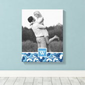 Abstrakte Waves | Foto mit Monogramm | Monogramm Leinwanddruck (Insitu (Holzboden))