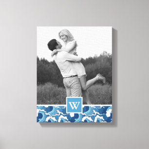 Abstrakte Waves   Foto mit Monogramm   Monogramm Leinwanddruck