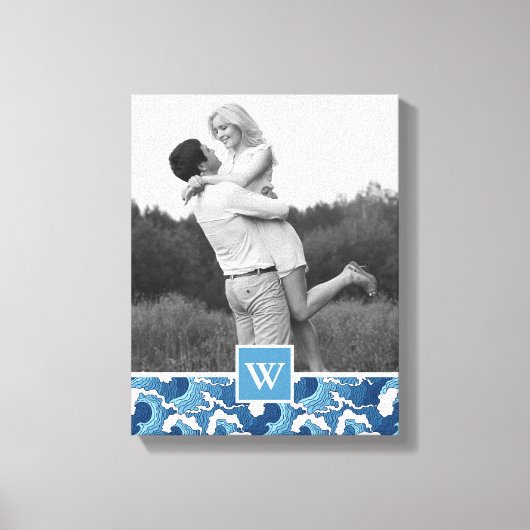 Abstrakte Waves | Foto mit Monogramm | Monogramm Leinwanddruck (Vorderseite)