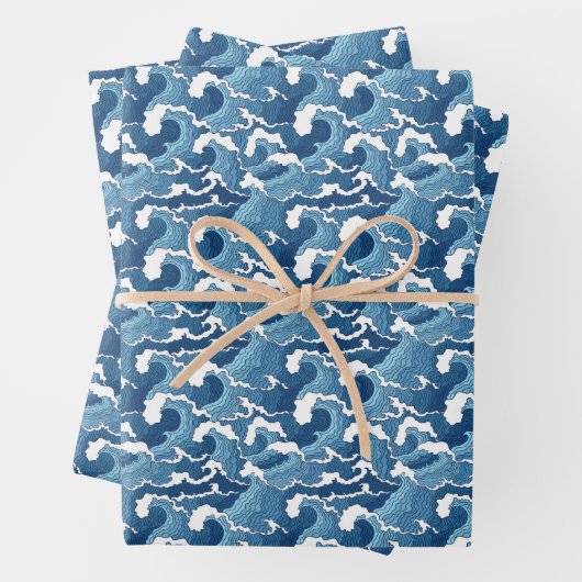 Abstrakte Waves Geschenkpapier Set (Beispiel)
