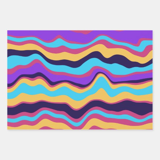 Abstrakte Waves Geschenkpapier Set (Vorderseite 3)