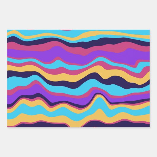 Abstrakte Waves Geschenkpapier Set (Vorderseite)