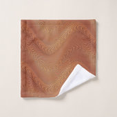 Abstrakte Waves Golden Brown Badetuch Set (Waschlappen)