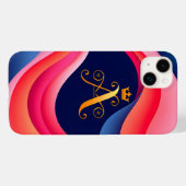 Abstrakte Waves mit stilvollem Golden Initial Case-Mate iPhone Hülle (Rückseite (Horizontal))