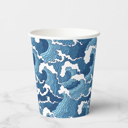 Abstrakte Waves Pappbecher (Rückseite)