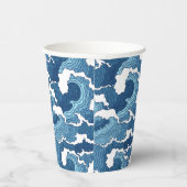 Abstrakte Waves Pappbecher (Rechts)