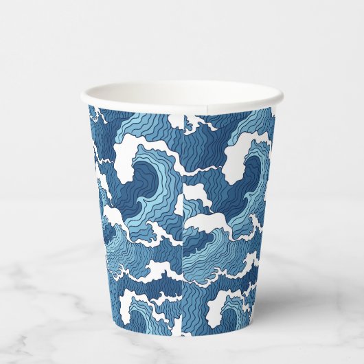 Abstrakte Waves Pappbecher (Rechts)
