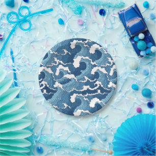 Abstrakte Waves Pappteller