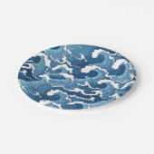 Abstrakte Waves Pappteller (Schrägansicht)