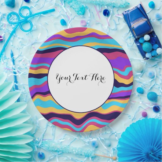 Abstrakte Waves Pappteller (Party)