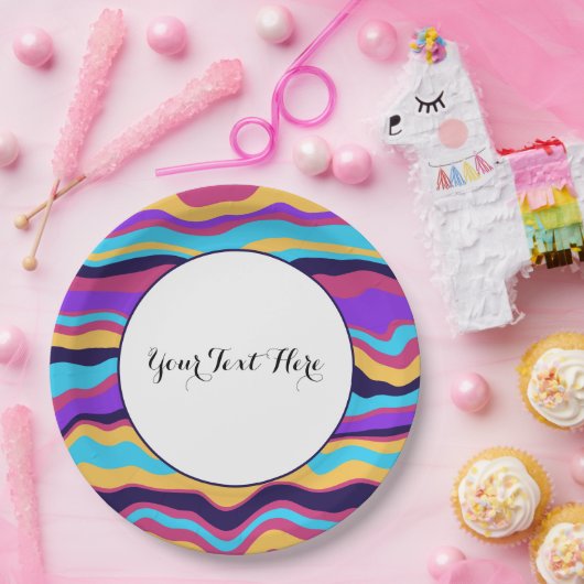 Abstrakte Waves Pappteller (Party)