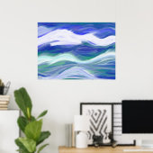 Abstrakte Waves Poster (Heimbüro)