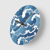 Abstrakte Waves Runde Wanduhr (Winkel)