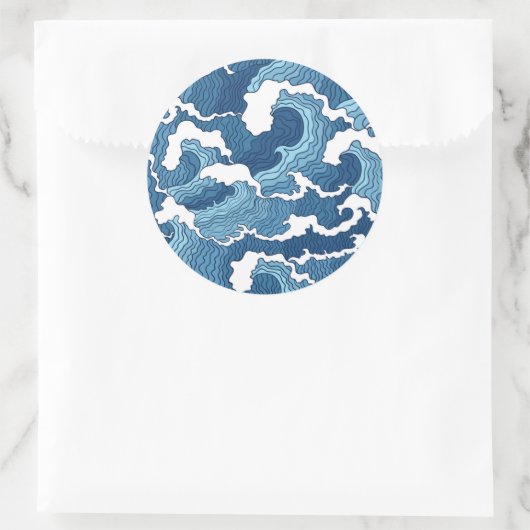 Abstrakte Waves Runder Aufkleber (Tasche)