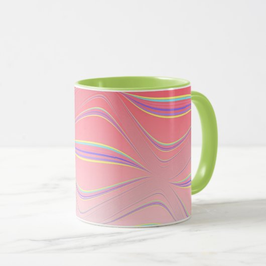 Abstrakte Waves Tasse (VorderseiteRechts)