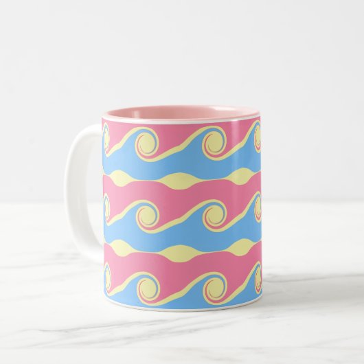 Abstrakte Waves Zweifarbige Tasse (Vorderseite Links)