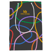 Abstrakte Wavi-Linien Muster Mittlere Geschenktüte (Vorderseite)