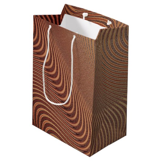 Abstrakte Wavy-Gift-Tasche Mittlere Geschenktüte (Rückseite Schrägansicht)