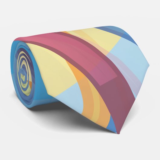 Abstrakte Wavy Lines Krawatte (Gerollt)