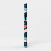Abstrakte Wavy-Linien mit Schneeflockenpunkten Case-Mate iPhone Hülle (Hinten/Rechts)
