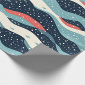 Abstrakte Wavy-Linien mit Schneeflockenpunkten Geschenkpapier (Ecke)